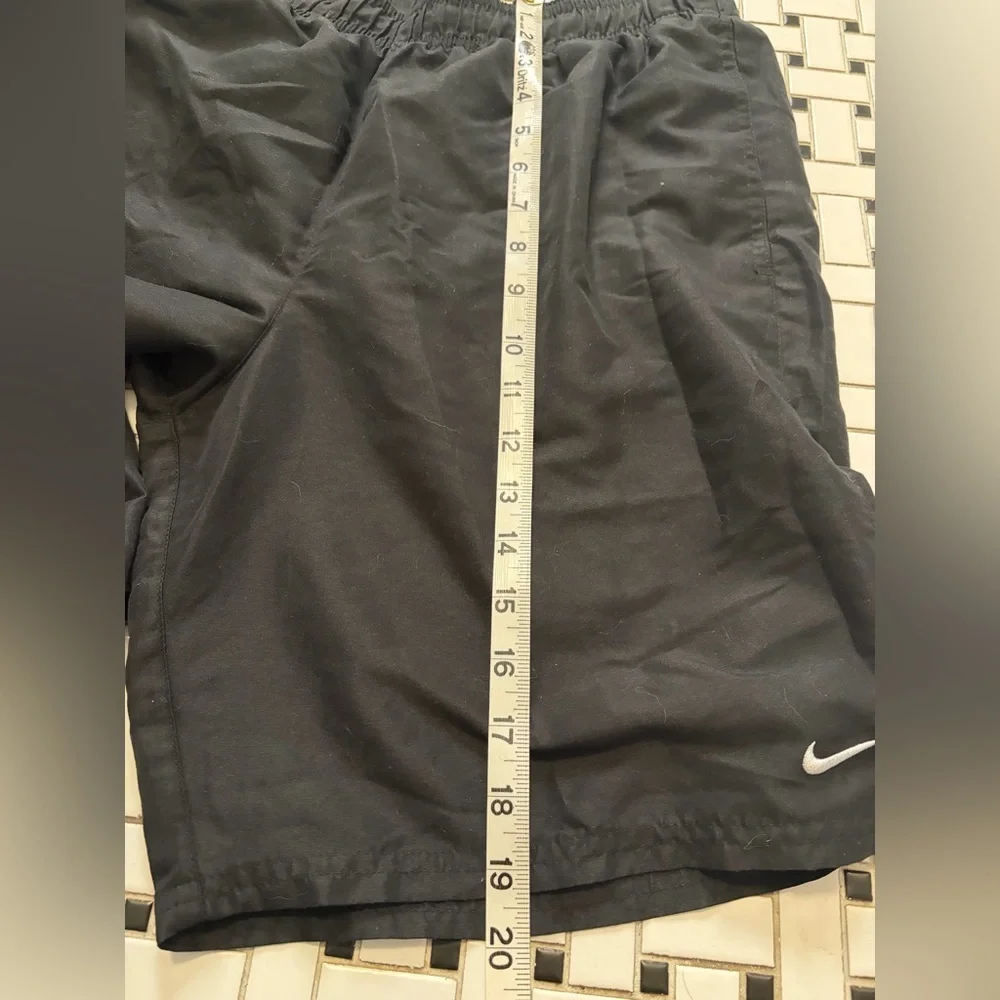 Nike Black Men's Mesh Athletic Shorts with White Swoosh